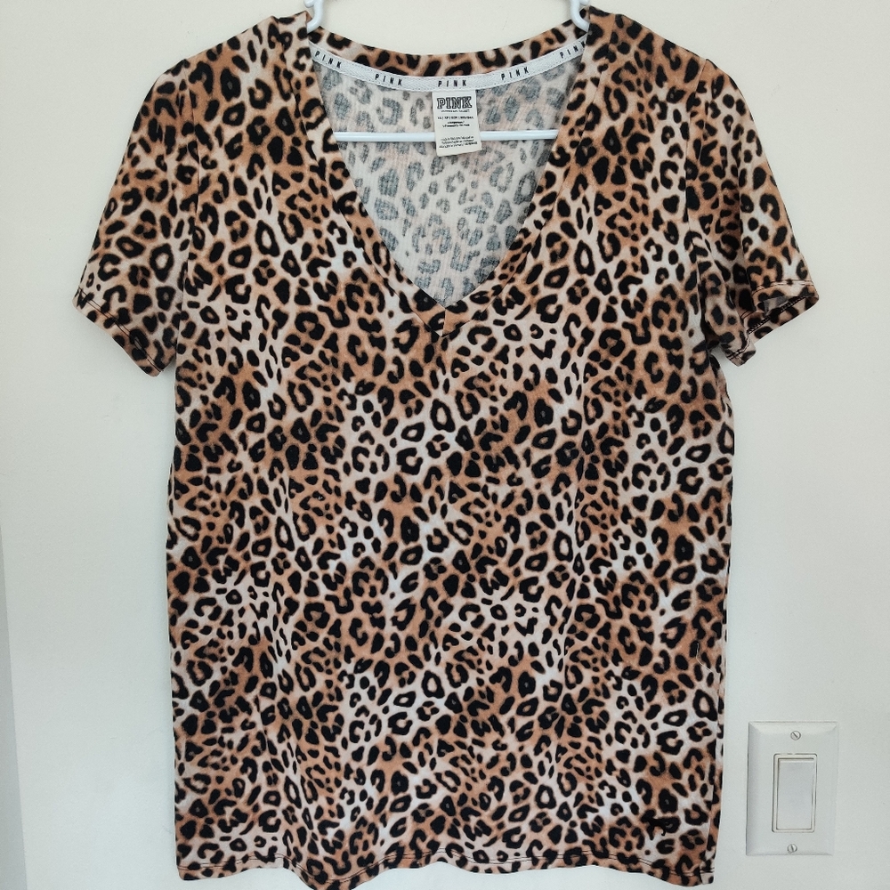 Pink by Victoria Secret Cheetah Print Tee
